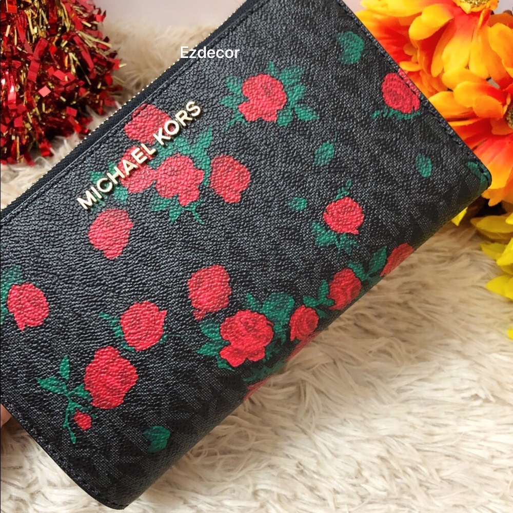 NWT Michael Kors Jet Set Floral Wristlet / Wallet - Picture 6 of 8